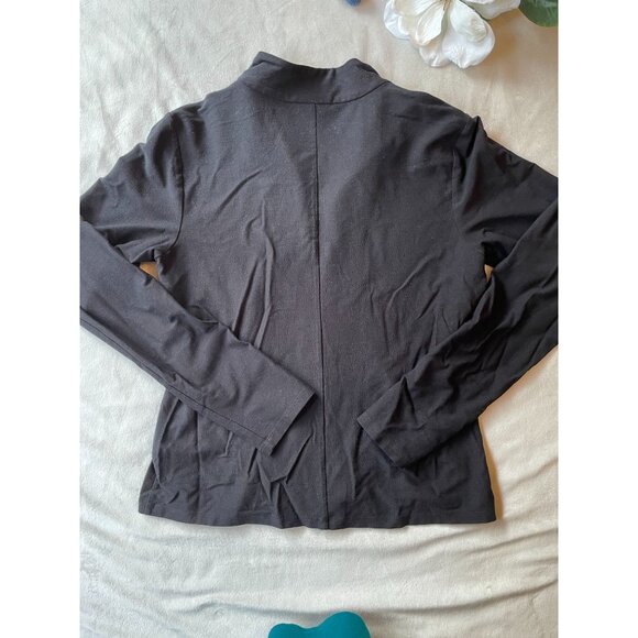 Eileen Fisher Petite Light weight PS Black Zip-Up Jacket Academia - Picture 2 of 7